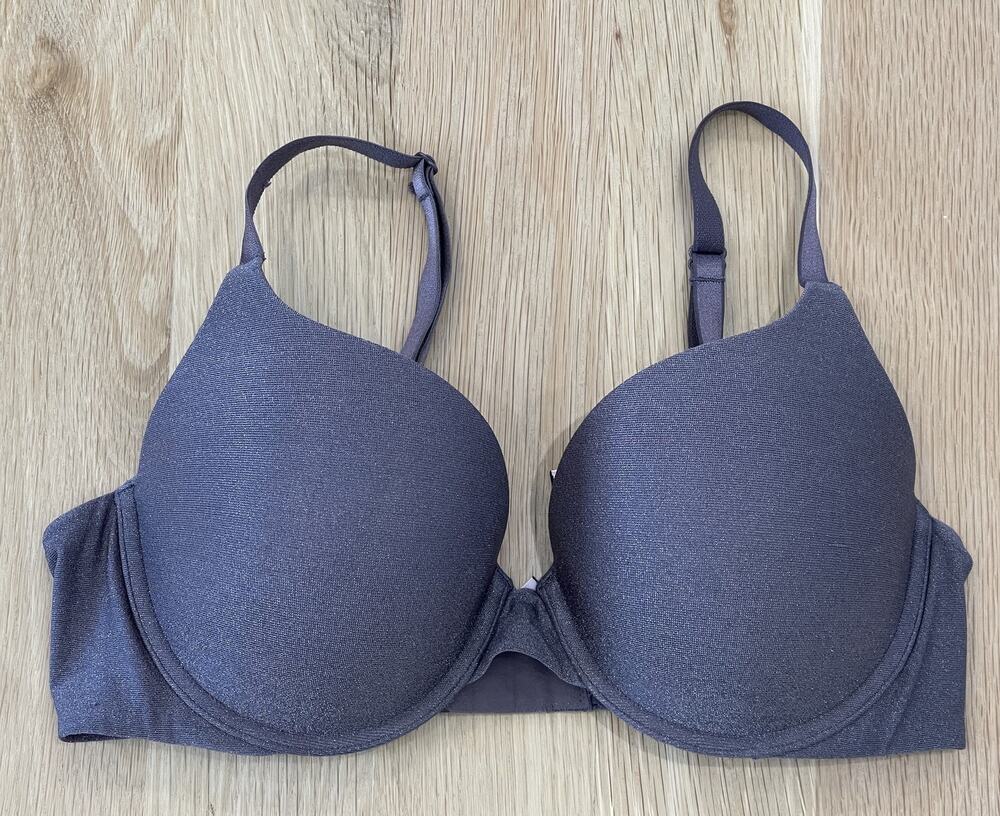 Victoria's Secret Bra Womens 36C Gray T-Shirt Bra Push-Up Microfiber Underwire
